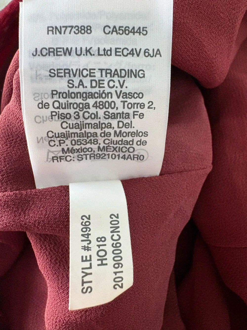 J. Crew Velvet Peplum Wrap Blouse Wine Red V Neck Top Size 2 Victorian Y2K